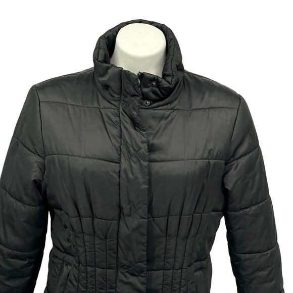 Biancoghiaccio Puffer Jacket Down Short Quilted Womens SZ L Black Minimalist Ski - Picture 6 of 13